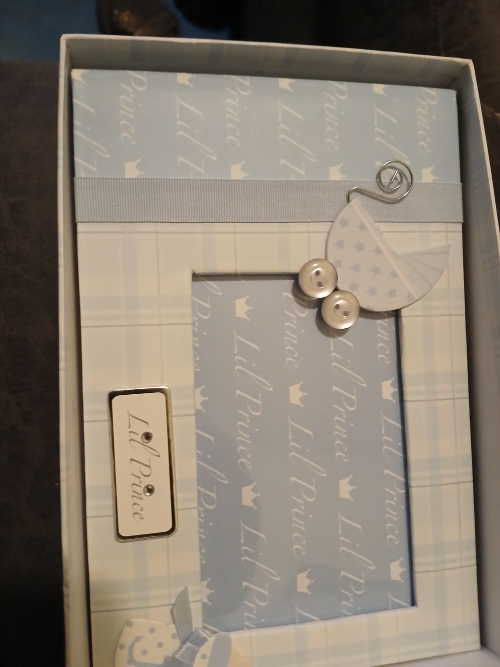 NIB Prince Blue Baby Photo Frame - Decorative Home Accent
